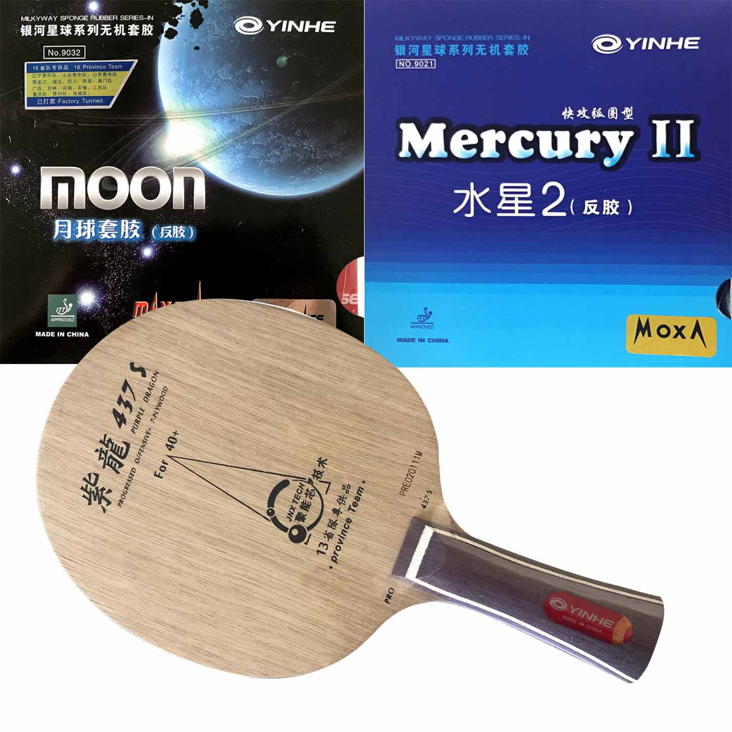Table Tennis Zhang Jike - 프로 콤보 라켓 YINHE 퍼플 드래곤
